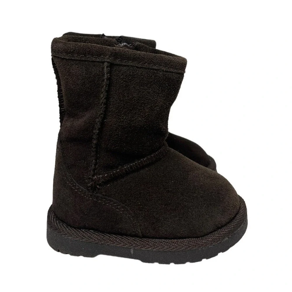 NEW Baby Girls Canyon River Blues Alexa Brown Faux Suede Sherpa Warm Boots Sz 2
